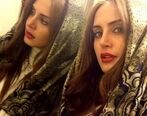 سلفی الناز شاکردوست در کنار خواهرش در ماشین