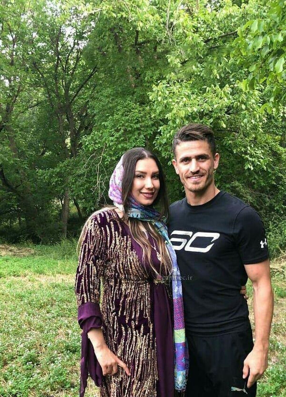 لباس بلند حسرت برانگیز همسر وریا غفوری